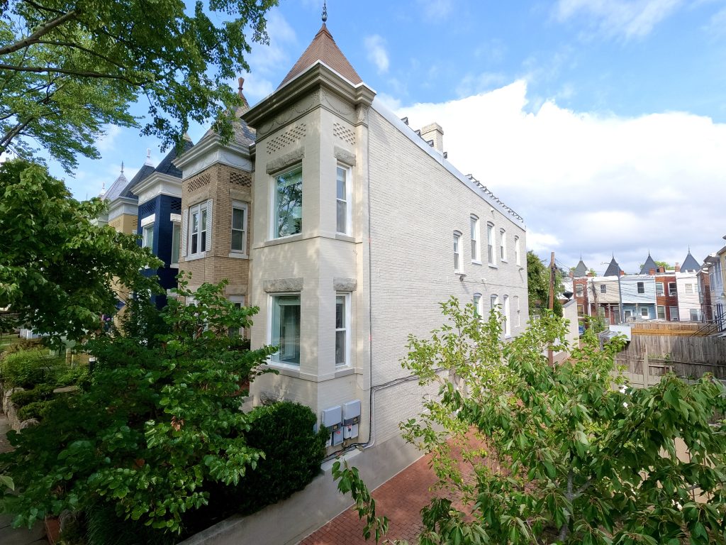Exterior, semi-detached home at 1019 10th Street NE in Washington, DC, 20002.